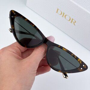 NEW Dior MISSDIOR B4U CD40105U 52N 22C0 Havana Green Unisex Cat Eye Sunglasses